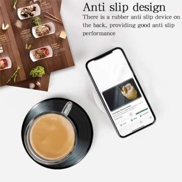 Funny Retro 6PCS Vinyl Record Coasters for Drinks with Vinyl Record Player Holder for Music Lovers w...