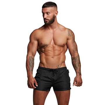 TONLEN Men's Swimwear Sports Shorts - Stylish and Quick-Dry with Zipper Pockets