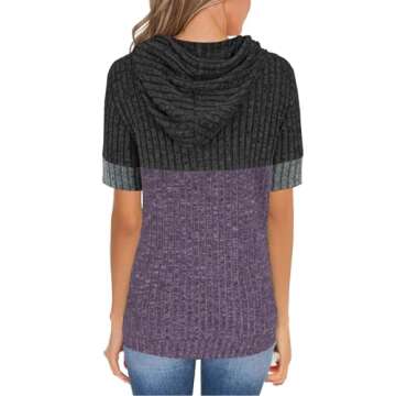 Womens Summer Tops 2025 Short Sleeve Hoodies for Women - Trendy Casual T Shirts