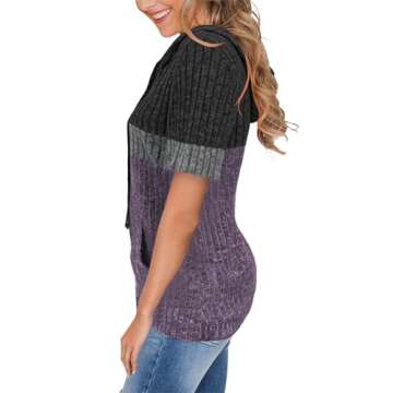 Stylish Womens Summer Tops 2025 Short Sleeve Hoodies