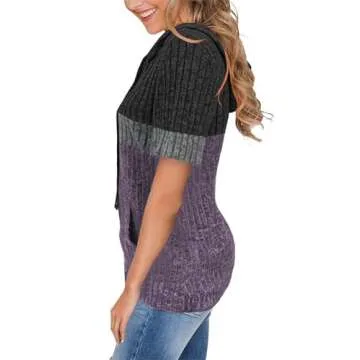 Stylish Womens Summer Tops 2025 Short Sleeve Hoodies