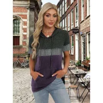 Stylish Womens Summer Tops 2025 Short Sleeve Hoodies