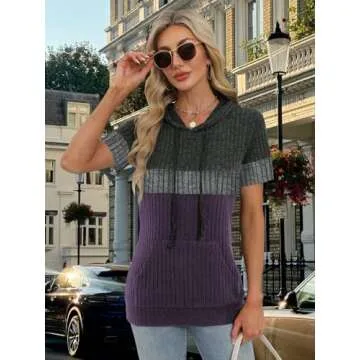 Stylish Womens Summer Tops 2025 Short Sleeve Hoodies