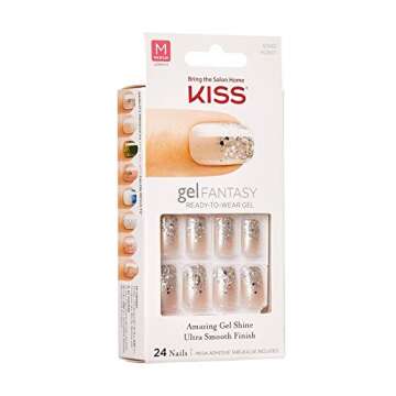 Kiss Nails Kgn01 Gel Fanc Size 1 Kit Kiss Gel Fantasy Ready To Wear Artificial Nails Fanciful Kgn01 1kit