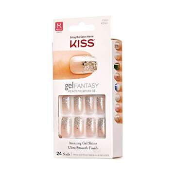 Kiss Nails Kgn01 Gel Fanc Size 1 Kit Kiss Gel Fantasy Ready To Wear Artificial Nails Fanciful Kgn01 1kit