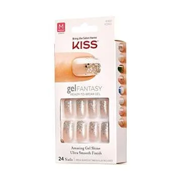 Kiss Nails Kgn01 Gel Fanc Size 1 Kit Kiss Gel Fantasy Ready To Wear Artificial Nails Fanciful Kgn01 1kit