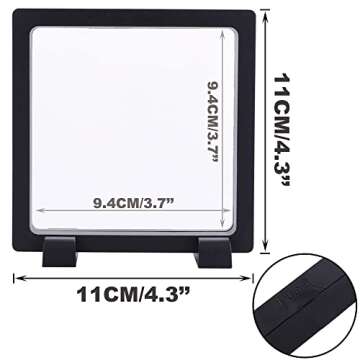 2 Set 4.3 Inch 3D Floating Display Frame Case for Jewelry, YITOU Challenge Coin Display Frame Display Stands Case Holder for Fossil, Rock, Gemstones, Megladon Tooth, Specimens, Floating Frame Case