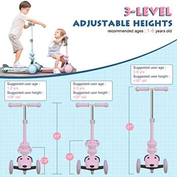 Mountalk Toddler Scooter/Balance Bike - 2-in-1 Fun for Kids Aged 1-6