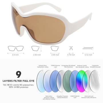 Oversized Trendy Wrap Sunglasses for Men Women