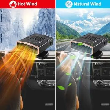 12V Car Heater, 2 in 1 Fast Heating Defrost Defogger 360 °Rotatable Car Windscreen Defogger (Black ...