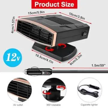 12V Portable Car Heater with Fast Heating and Defrosting