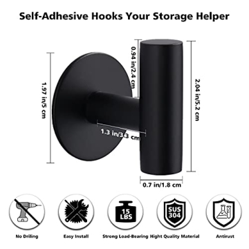 Bntuk Heavy Duty Adhesive Hooks for Towel Hanging