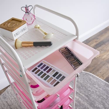 Humble Crew 8 Drawer Storage Cart in Pink for Easy Organization
