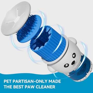 Pet Partisan Dog Paw Cleaner with Removable Bottom Brushes and Handle，Paw Cleaner for Dogs，Portable Dog Paw Washer for Large，Small，Medium Breed Dogs (Cowboy Pup, 5.9 * 4.3 * 4.3 in)