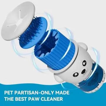Pet Partisan Dog Paw Cleaner with Removable Bottom Brushes and Handle，Paw Cleaner for Dogs，Portable Dog Paw Washer for Large，Small，Medium Breed Dogs (Cowboy Pup, 5.9 * 4.3 * 4.3 in)