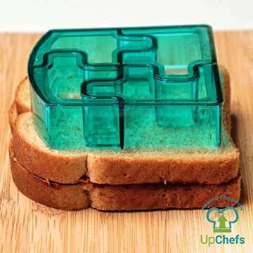 Complete Bento Lunch Box Supplies and Accessories For Kids - Sandwich Cutter and Bread Crust Remover - Mini Vegetable Fruit cookie cutters - Silicone Cup Dividers - Food Picks and FREE Lunch Notes