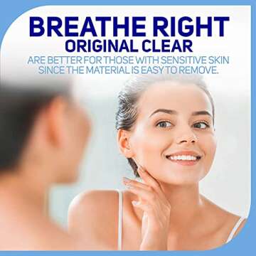 Breathe Right Nasal Strips Clear Large for Sensitive Skin