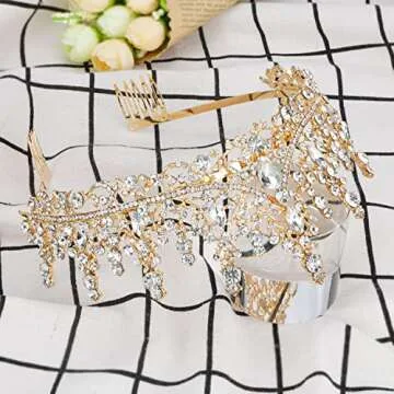 COCIDE Tiara and Crown for Women Crystal Queen Crown Rhinestone Tiara for Girl Bride Wedding Hair Accessories for Bridal Birthday Party Prom
