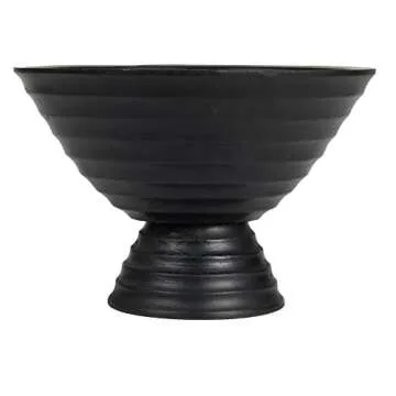 Creative Co-Op Boho Wood Pedestal Serving Bowl for Home & Decor