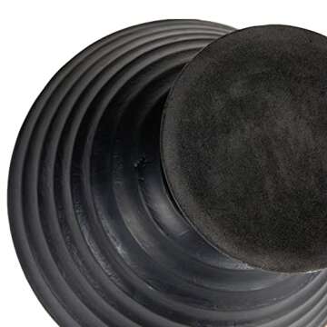 Boho Wood Pedestal Serving Bowl - Black Finish