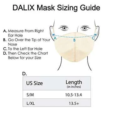 DALIX Adjustable Skin Tone Cloth Face Mask for Comfort
