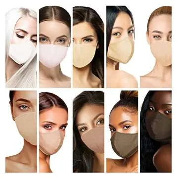 DALIX Adjustable Skin Tone Cloth Face Mask for Comfort