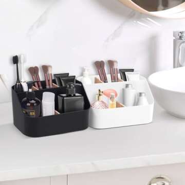 Ayswupt Electric Toothbrush Holders for Bathrooms,White Tooth Brushing Holder,Kids Toothpaste Holder with Dividers,Bathroom Countertop Organizer,Tooth Brush Storage Caddy for Sink Vanity Office