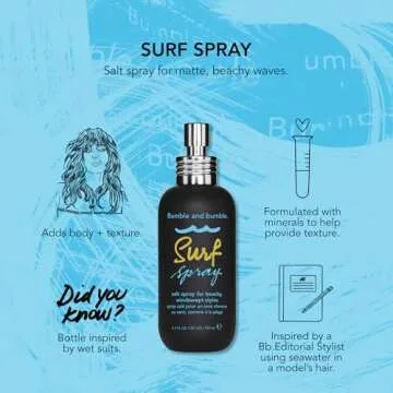 Bumble and bumble. Surf Sea Salt Spray | Volumizing | Adds Texture + Matte Finish, Wavy Straight, 1.7 Fl Oz