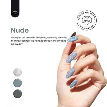 Beetles Elephantastic Elegant Gel Nail Polish Set - Soak Off Nail Gel Polish Nude Gray Glitter Series 6 Colors Gel Polish Kit Classic Nail Art Designs Gel Manicure Gift Set