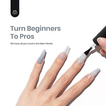 Beetles Elephantastic Elegant Gel Nail Polish Set - Soak Off Nail Gel Polish Nude Gray Glitter Series 6 Colors Gel Polish Kit Classic Nail Art Designs Gel Manicure Gift Set