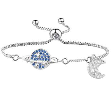 OKAYCH Singer Inspired Bracelet with Moon and Saturn Charms for Fans and Loved Ones