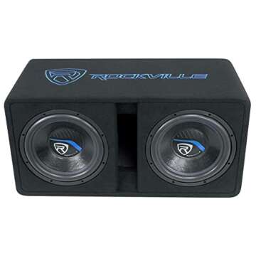 Rockville DV12K5 Dual 12" K5 2800w Car Subwoofers+Vented Sub Enclosure Box