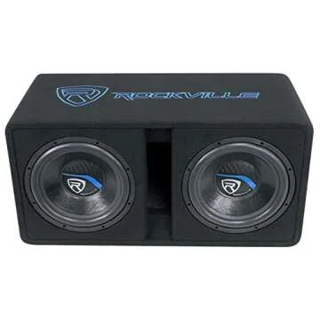 Rockville DV12K5 Dual 12" K5 2800w Car Subwoofers+Vented Sub Enclosure Box