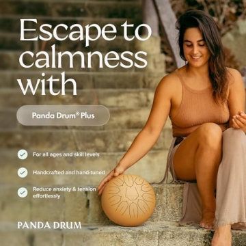 Panda Drum Plus - Calming Steel Tongue Handpan with Carrying Bag and Music Book