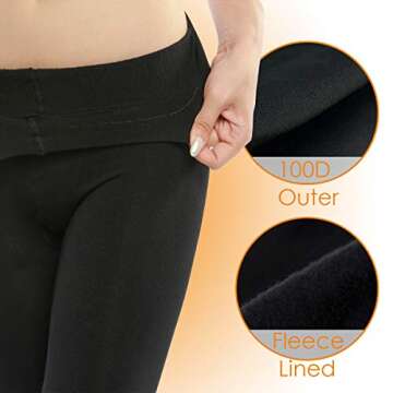 G&Y 2 Pairs Fleece Lined Tights for Women - 100D Opaque Warm Winter Pantyhose (Black2, XL)