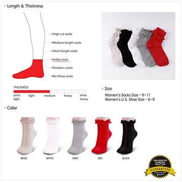 Stylish Youneedthat Double Ruffle Ankle Socks - Women