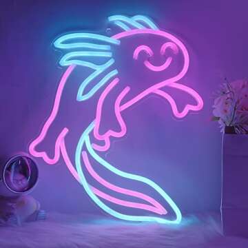 CoolGift Mart Enchanting Axolotl Neon Sign - Mesmerizing Wall Art for Home Decor & Ambiance | Unique...
