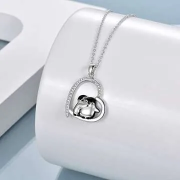 Cute Penguin Necklace in 925 Sterling Silver for Women