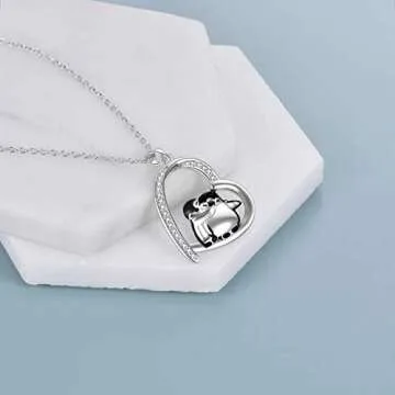 Cute Penguin Necklace in 925 Sterling Silver for Women