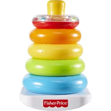 Fisher-Price Baby Stacking Toy Rock-A-Stack, Roly-Poly Base with 5 Colorful Rings for Ages 6+ Months