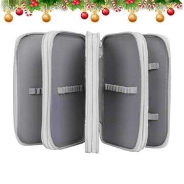 Eyourlife Colored Pencil Case, Newcomdigi 72 Slot Pencil Case Large Art Case Multilayer Pencil Storage Case Bag Holder Pen Case Organizer with Compartment For Drawing Sketch Art School Adults (Gray)