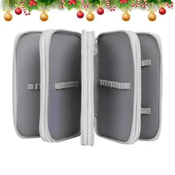 Eyourlife Colored Pencil Case, Newcomdigi 72 Slot Pencil Case Large Art Case Multilayer Pencil Storage Case Bag Holder Pen Case Organizer with Compartment For Drawing Sketch Art School Adults (Gray)