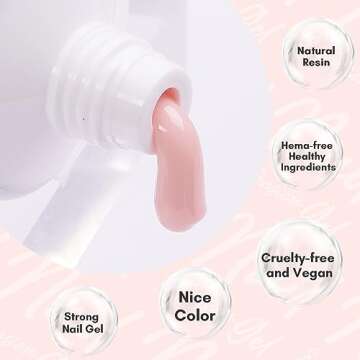 Makartt Poly Nail Gel: 50ML Strong Builder for Nails, Rose Nude Pink Color for Extension, Multifunctional Strengthener Hard Gels, Long-Lasting, Easy-to-go Manicure Supplies for DIY at Home Salon-VIP