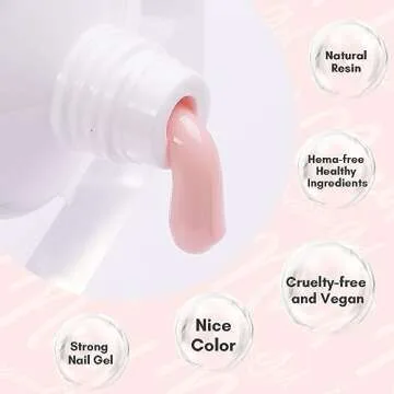 Makartt Poly Nail Gel: 50ML Strong Builder for Nails, Rose Nude Pink Color for Extension, Multifunctional Strengthener Hard Gels, Long-Lasting, Easy-to-go Manicure Supplies for DIY at Home Salon-VIP