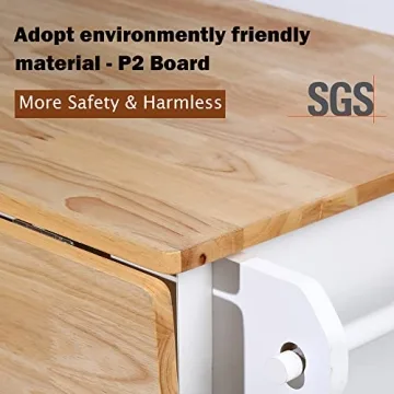 PHI VILLA Kitchen Island Cart - Elegant Storage & Mobility