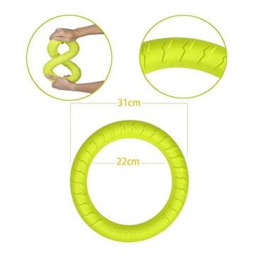 Nollary Large Dog Toys Ring Water Floating, Outdoor Fitness Flying Discs, Tug of War Interactive Tra...