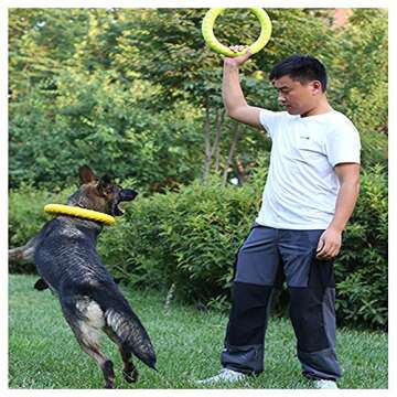 Nollary Large Dog Toys Ring Water Floating, Outdoor Fitness Flying Discs, Tug of War Interactive Training Ring for Medium and Big Dogs, 12 inch