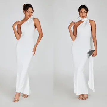 ABYOVRT Sexy Backless Maxi Dress for Elegant Parties