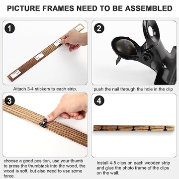 Stylish Aiyome 6 Wooden Photo Frames with Clips