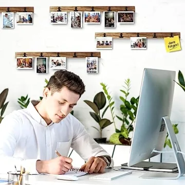 Stylish Aiyome 6 Wooden Photo Frames with Clips